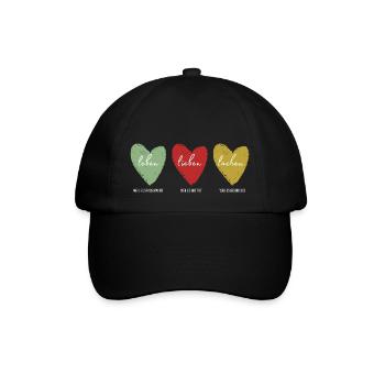leben lieben lachen untertitel - Baseballkappe - Schwarz/Schwarz - Vorne