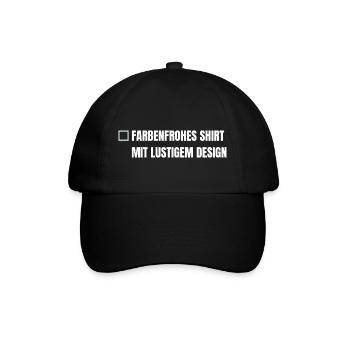 Farbenfrohes Shirt mit lustigem Design - Baseballkappe - Schwarz/Schwarz - Vorne