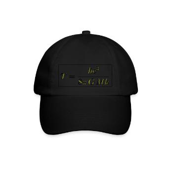 Temperaturformel eines Schwarzen Loches - Baseballkappe - Schwarz/Schwarz - Vorne