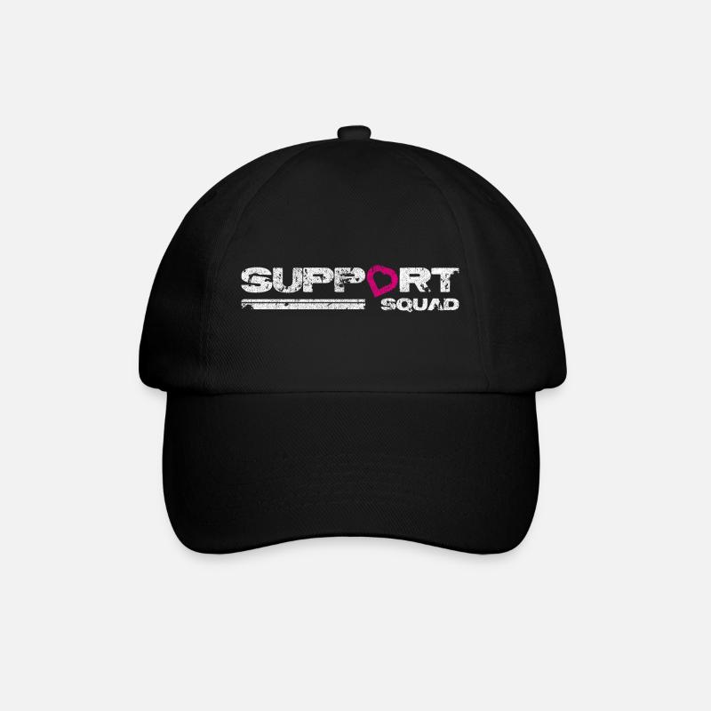 Support squad. Breast cancer awareness. - Baseball Cap - black/black