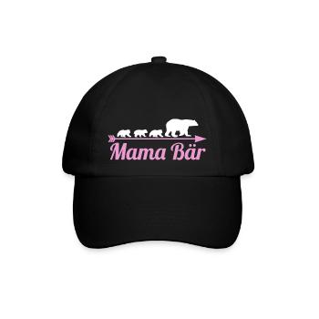 Mutter Mama Bär - Baseballkappe - Schwarz/Schwarz - Vorne