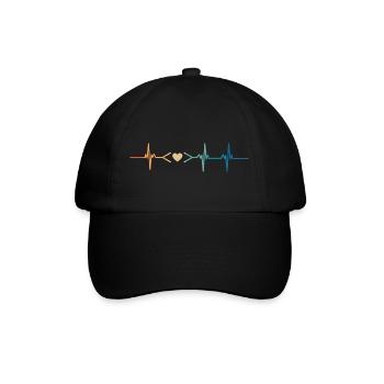 Heartbeat Coding Liebe - Baseballkappe - Schwarz/Schwarz - Vorne