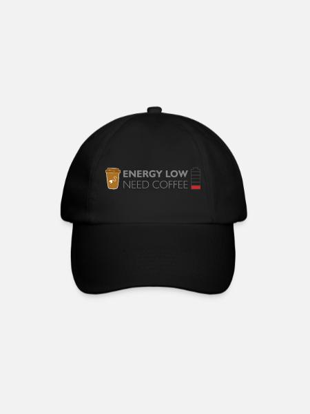 low energy need coffee - Baseballkappe - Schwarz/Schwarz