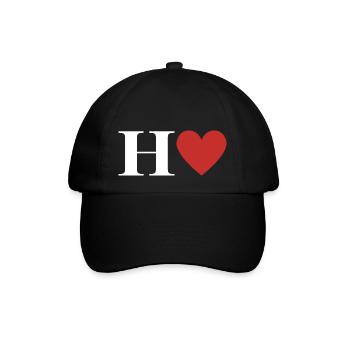 Lettre h cœur rouge - Casquette classique - noir/noir - Devant