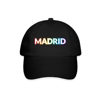Texte arc-en-ciel gay de Madrid - Casquette classique - noir/noir - Devant