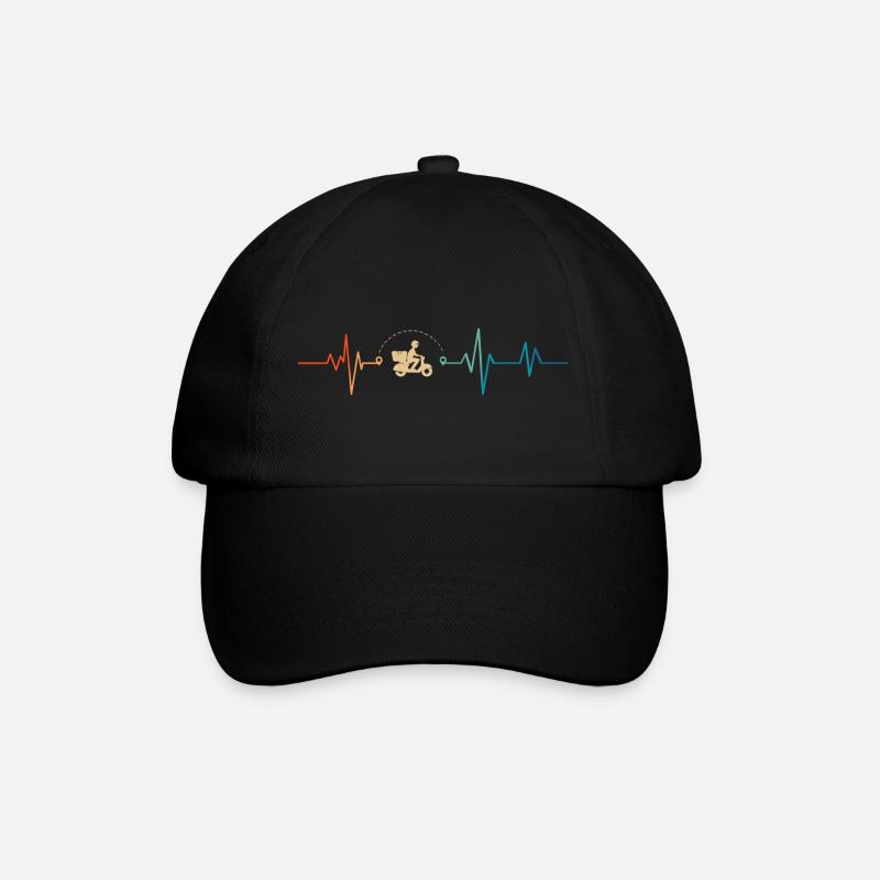 Herzschlag Retro Zusteller Mann - Baseballkappe - Schwarz/Schwarz