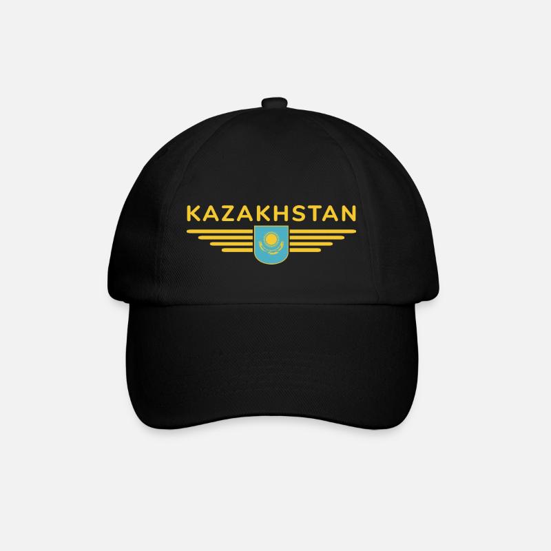 Kasachstan Design – Steppe und Tradition - Baseballkappe - Schwarz/Schwarz