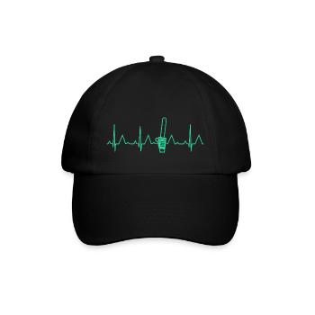 HEARTBEAT CHAINSAW ECG WOODWORKER CHAINSAW - Baseball Cap - black/black - Front