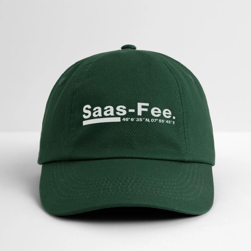Saas-Fee coordinates Valais Switzerland Baseball Cap