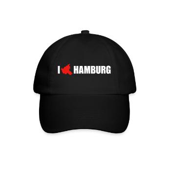 I love Hamburg - Baseballkappe - Schwarz/Schwarz - Vorne