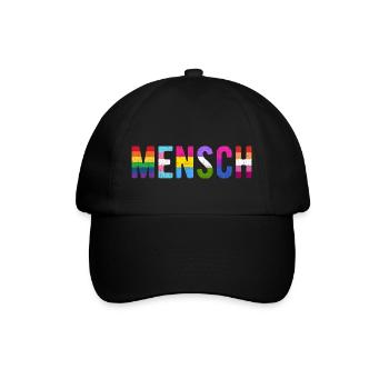 Human LGBT LGBTQ Flag Rainbow Gay Pride - Baseball Cap - black/black - Front