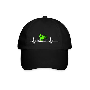 Herzschlag Motocross - Baseballkappe - Schwarz/Schwarz - Vorne