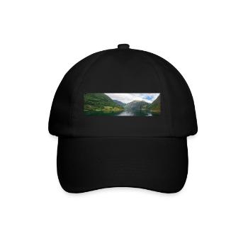 Geiranger fjords near Geiranger town from harbor - Baseball Cap - black/black - Front