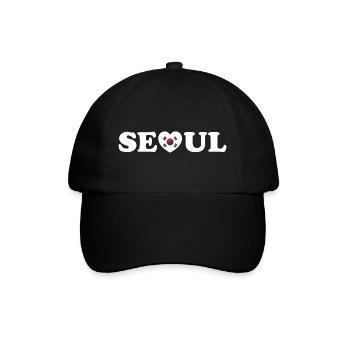 Seoul Love Heart Taegeukgi Flag - Baseball Cap - black/black - Front