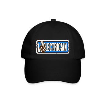 Cool Retro Electrician Designs T-Shirt - Baseball Cap - black/black - Front