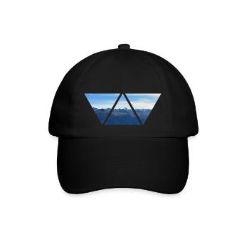Alpen Dreieck Wandern Österreich Geschenk Berge - Baseballkappe - Schwarz/Schwarz - Vorne