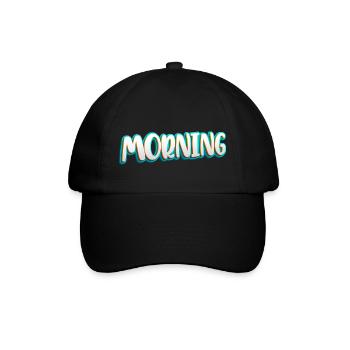 Guten morgen Welt - Baseballkappe - Schwarz/Schwarz - Vorne