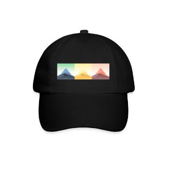 Gebirgslandschaft Geometrische Kunst - Baseballkappe - Schwarz/Schwarz - Vorne