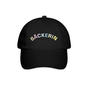 Bäckerin - Baseballkappe - Schwarz/Schwarz - Vorne