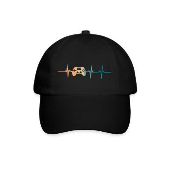 heartbeat game console - Baseball Cap - black/black - Front