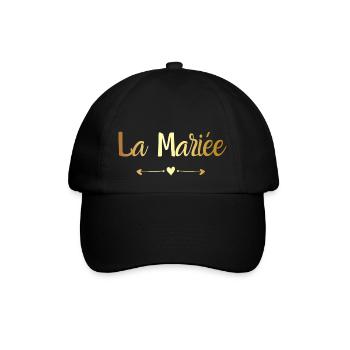 Die Goldene Braut - Geschenk an die Braut - Baseballkappe - Schwarz/Schwarz - Vorne