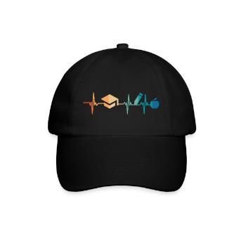 Battement de cœur enseignement - Casquette classique - noir/noir - Devant
