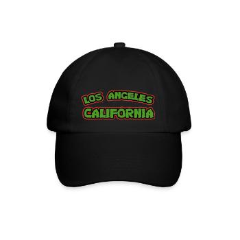 Los Angeles, Kalifornien - Baseballkappe - Schwarz/Schwarz - Vorne