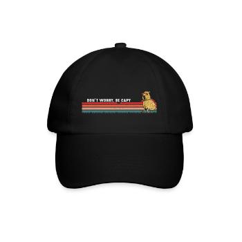 Ne vous inquiétez pas, soyez Capy - Capybara rétro vintage - Casquette classique - noir/noir - Devant