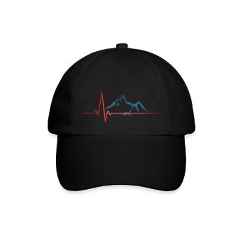 Mountains heartbeat - Baseball Cap - black/black - Front