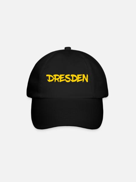 Dresden - Sachsen - Frauenkirche - Zwinger - Elbe - Baseballkappe - Schwarz/Schwarz