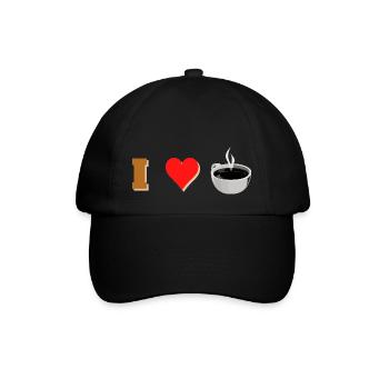 ich liebe Kaffee - Baseballkappe - Schwarz/Schwarz - Vorne