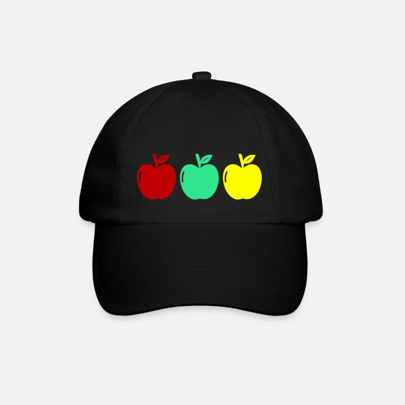 äpfel - Baseballkappe - Schwarz/Schwarz