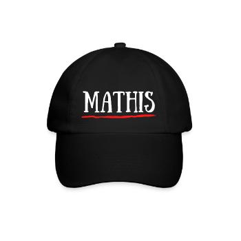 Mathis Prénom Naissance Anniversaire Cadeau - Casquette classique - noir/noir - Devant