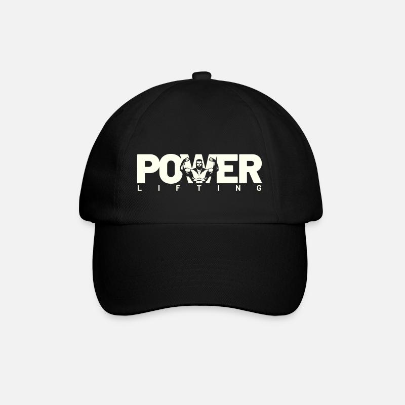 power lifting white - Baseball Cap - black/black