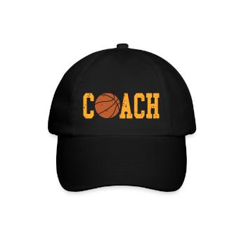 Vintage Basketball Coach Designs T-Shirt Present - Baseball Cap - black/black - Front