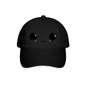 Cute sad face - Baseballkappe - Schwarz/Schwarz - Vorne
