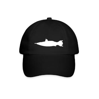 Fantasie Unterseeboot, Silhouette - Baseballkappe - Schwarz/Schwarz - Vorne