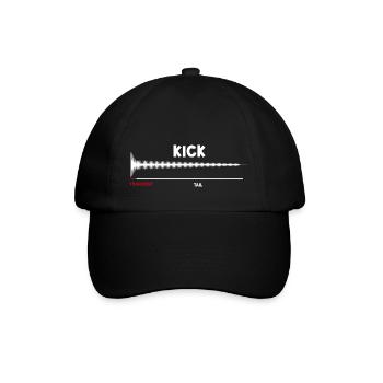 Synthesizer Kick Drum Synth DAW Transient Tail - Baseball Cap - black/black - Front