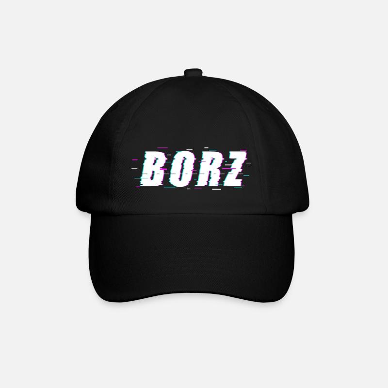 Borz - Chechen Wolf Glitch Effekt - Baseballkappe - Schwarz/Schwarz