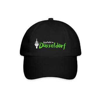 Verliebt in Düsseldorf | Düsseldorf Mitbringsel - Baseballkappe - Schwarz/Schwarz - Vorne
