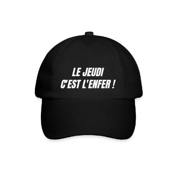 Le jeudi c'est l'enfer - Casquette classique - noir/noir - Devant