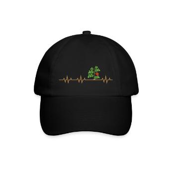 Tomate Plant Heartbeat, drôle de jardinage de tomates - Casquette classique - noir/noir - Devant
