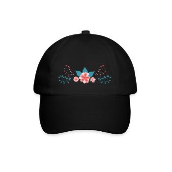 Flower Flower Plant - Baseball Cap - black/black - Front