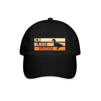 Gans Gänse - Baseballkappe - Schwarz/Schwarz - Vorne