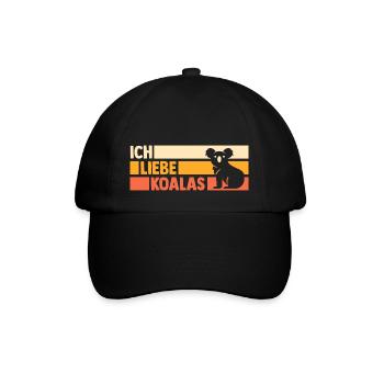 Koalabär Koala - Baseballkappe - Schwarz/Schwarz - Vorne