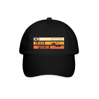 Aquarium Aquaristik Fische - Baseballkappe - Schwarz/Schwarz - Vorne