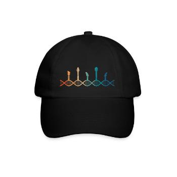 die Gitarre liegt in meiner DNA - Baseballkappe - Schwarz/Schwarz - Vorne