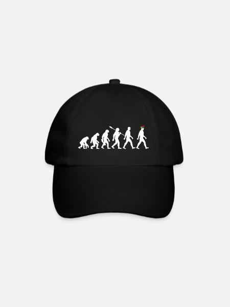 Evolution - Karneval - Narrenkappe - Verkleidung - Baseballkappe - Schwarz/Schwarz