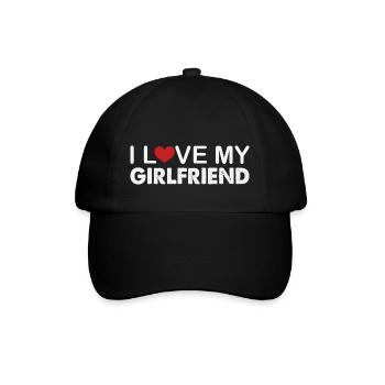 I LOVE MY GIRLFRIEND Saint Valentin Homme Femme - Casquette classique - noir/noir - Devant