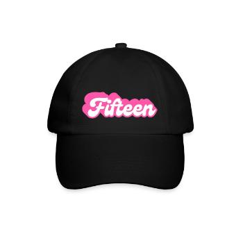 Fifteen Birthday - 15th Birthday Retro Pink - Baseball Cap - black/black - Front